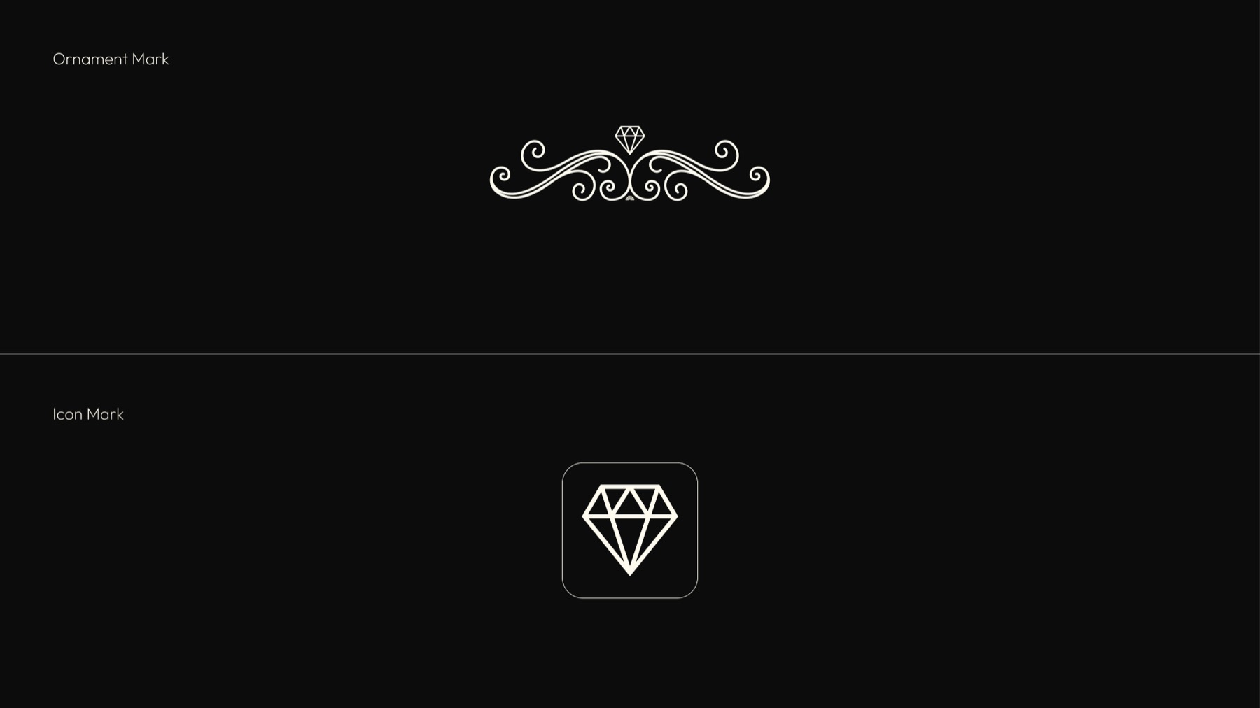 The ornament and diamond icon expand the world.