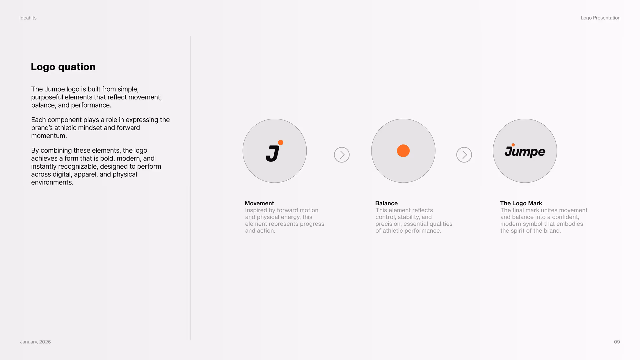 Jumpe logo equation board showing movement and balance