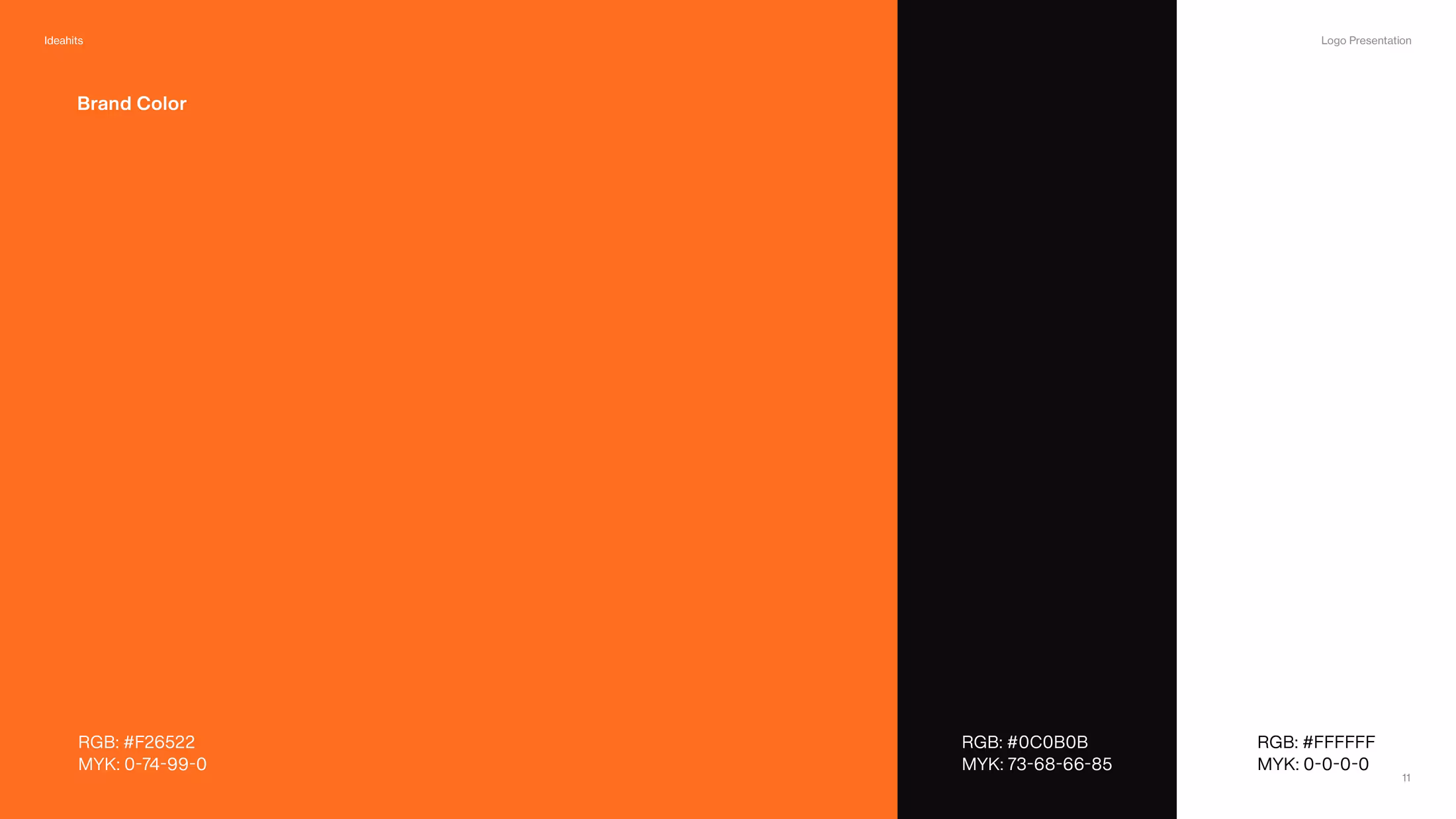 Jumpe brand color presentation with orange, black, and white