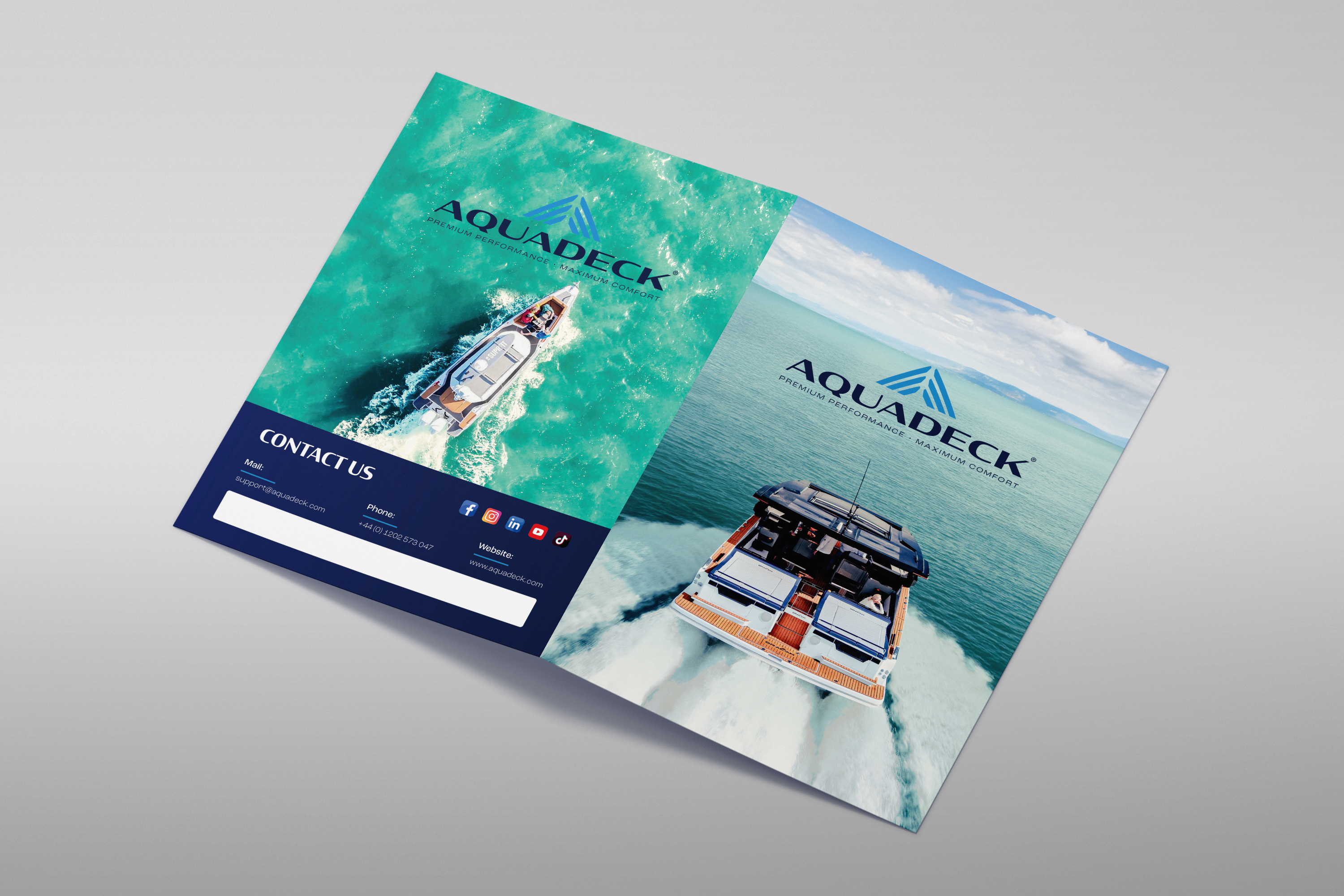 Aquadeck brochure and leaflet design