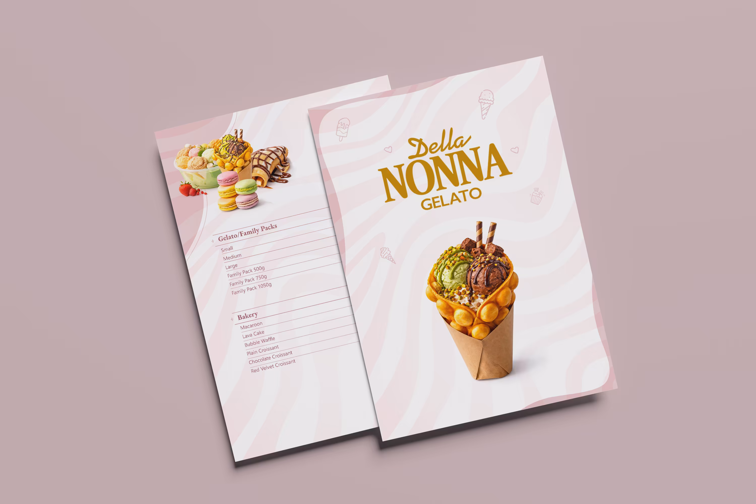 Della Nonna menu leaflet layout typography