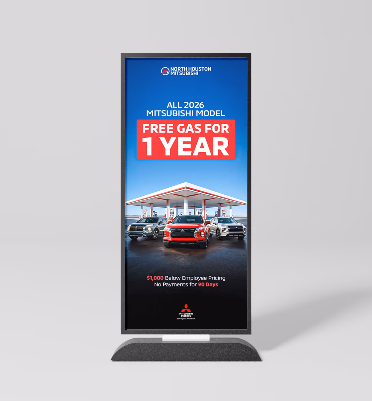 Pull-up roller banner dieline and layout mockup