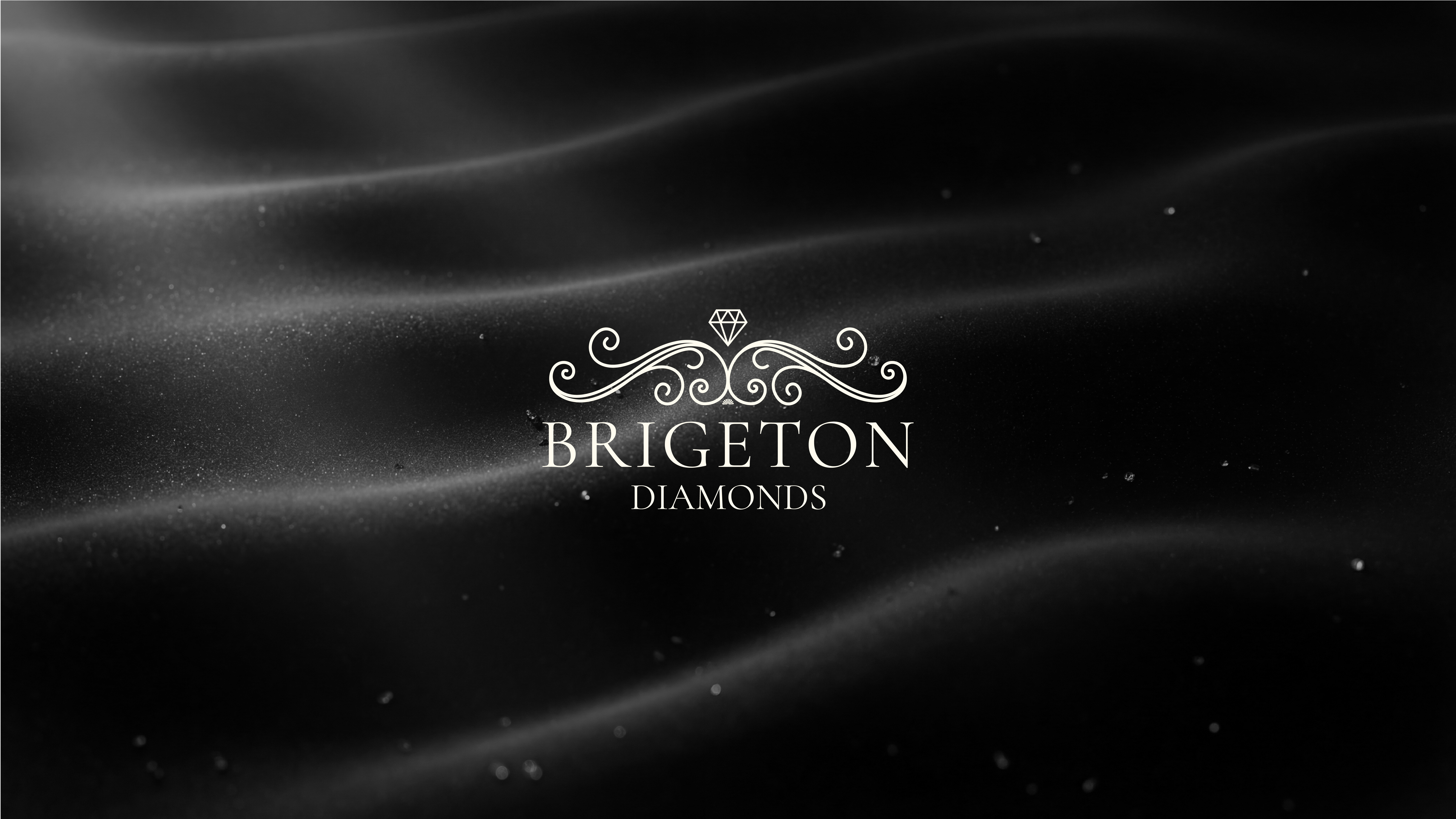 Brigeton Diamonds luxury logo presentation on black silk background