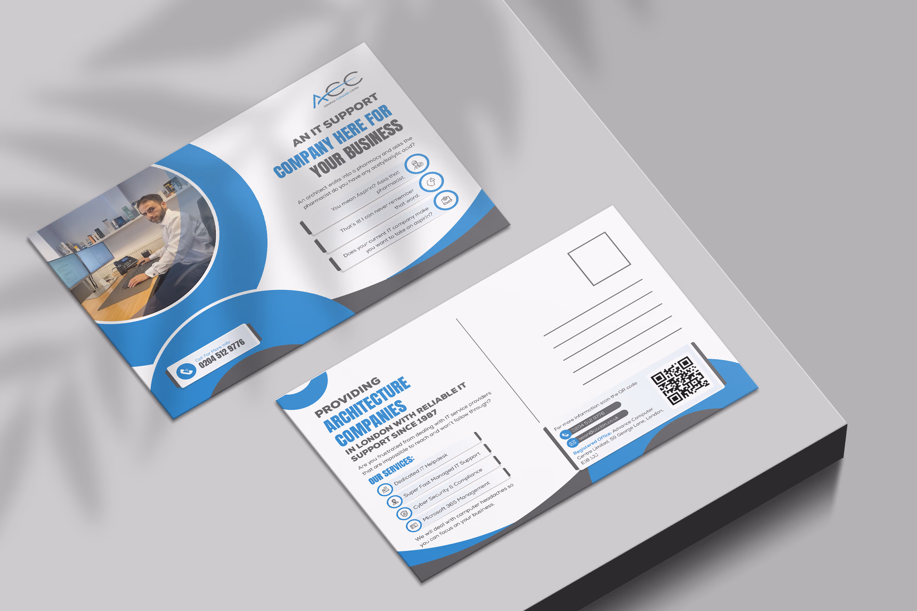 Architecture IT support postcard