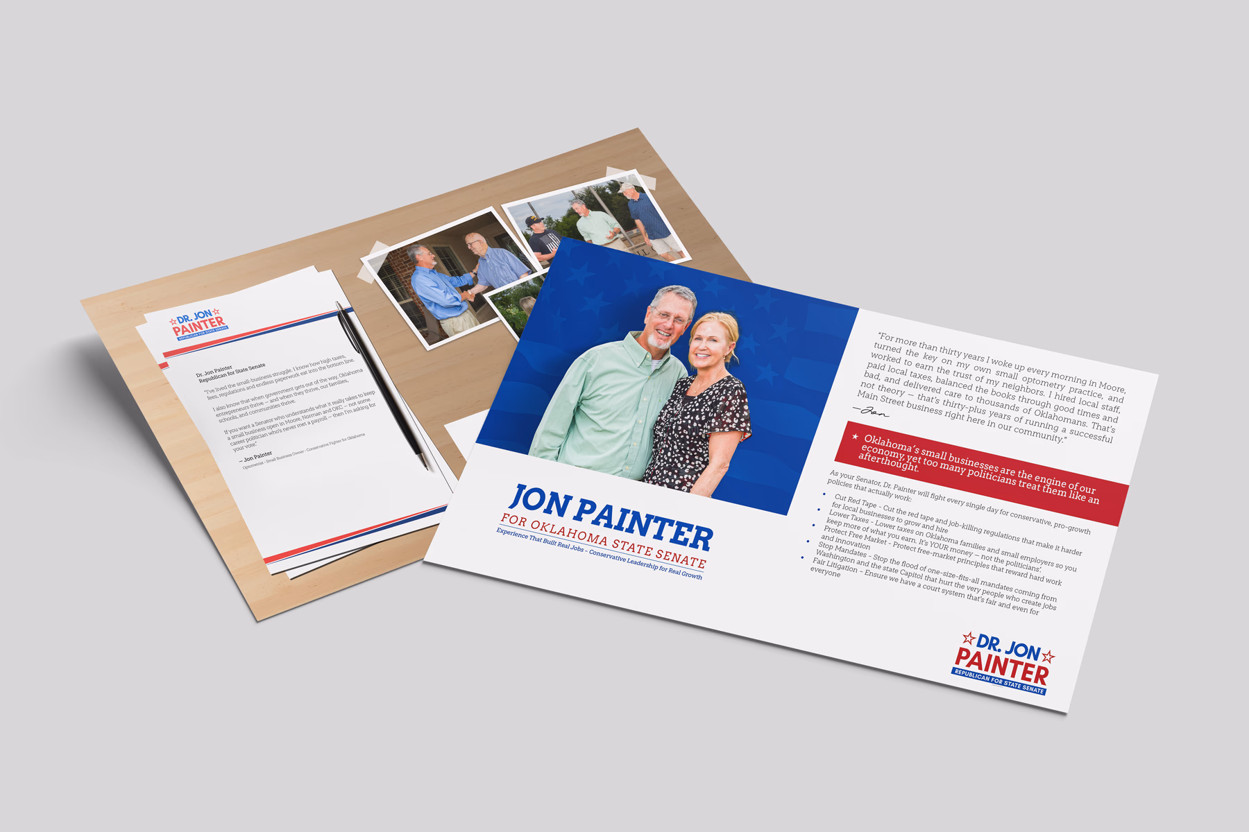 Campaign postcard design close-up