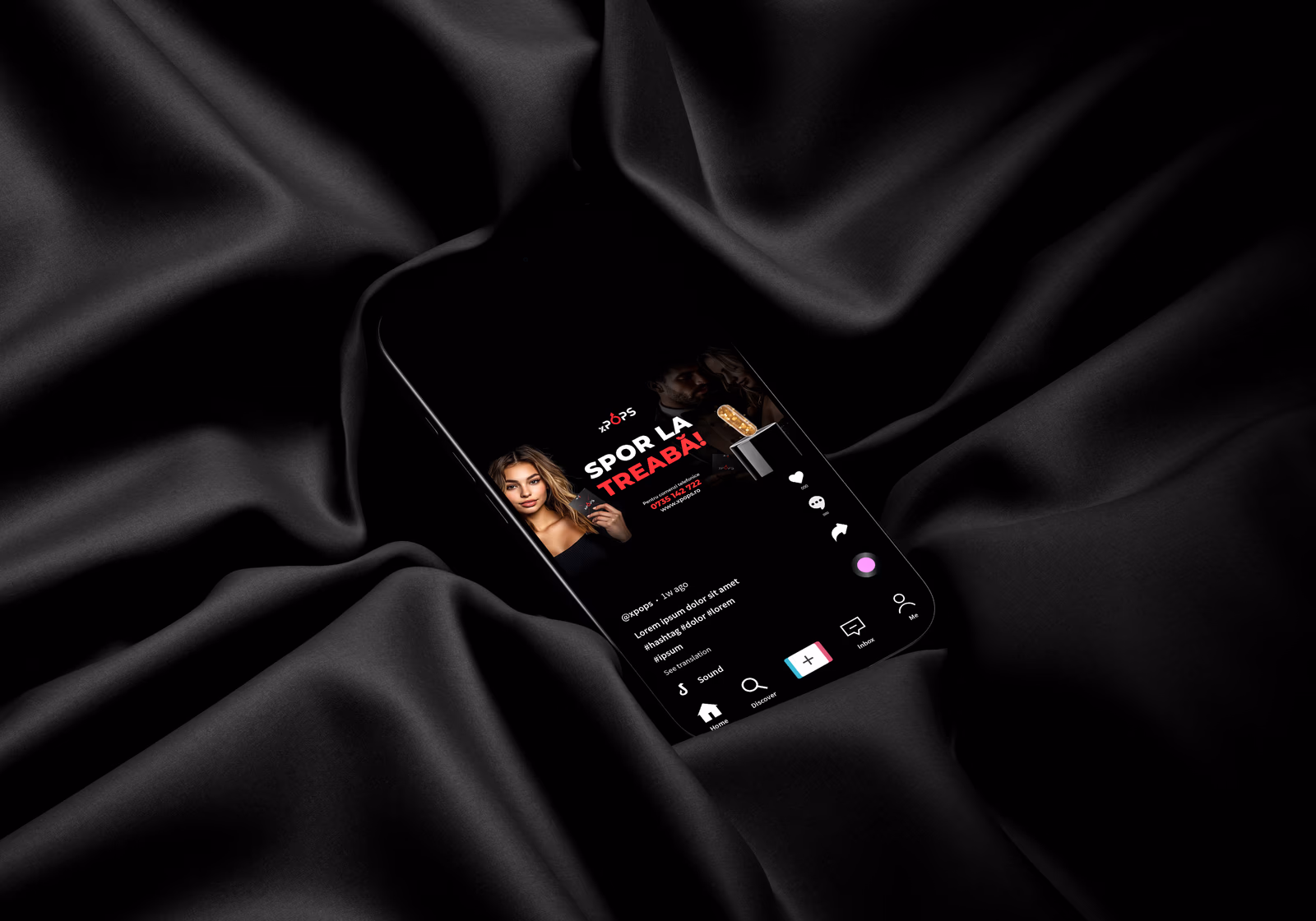 Social media campaign on phone mockup